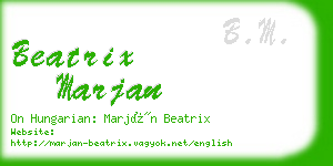 beatrix marjan business card